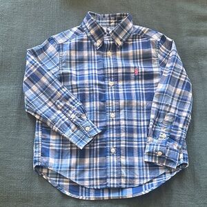 Ralph Lauren Blue Plaid Kids Button Down Shirt